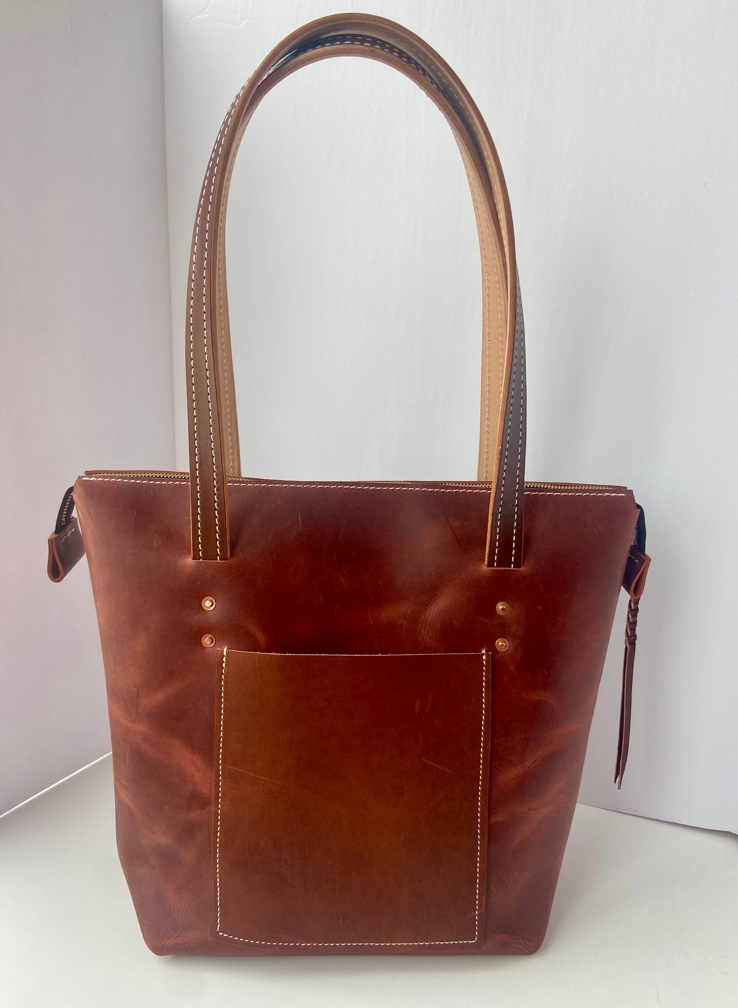 Cabernet Leather Tote Bag