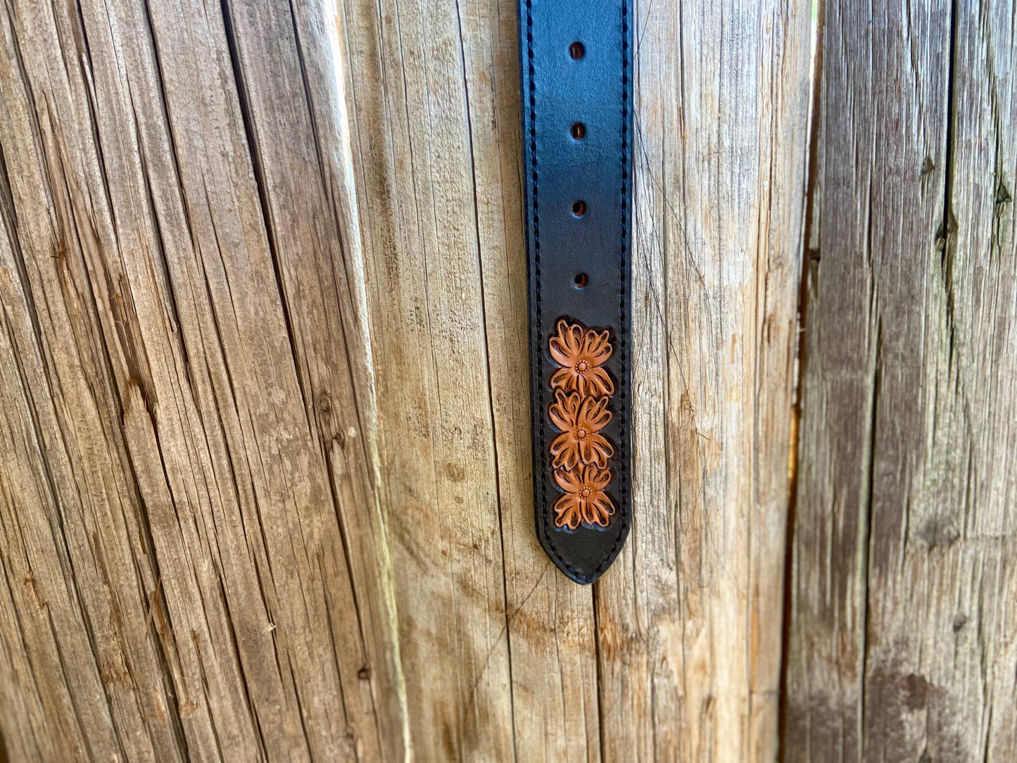Black Floral Belt