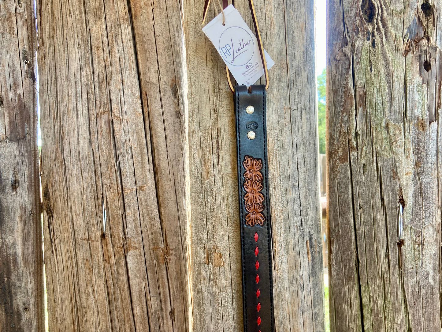 Black Floral Belt