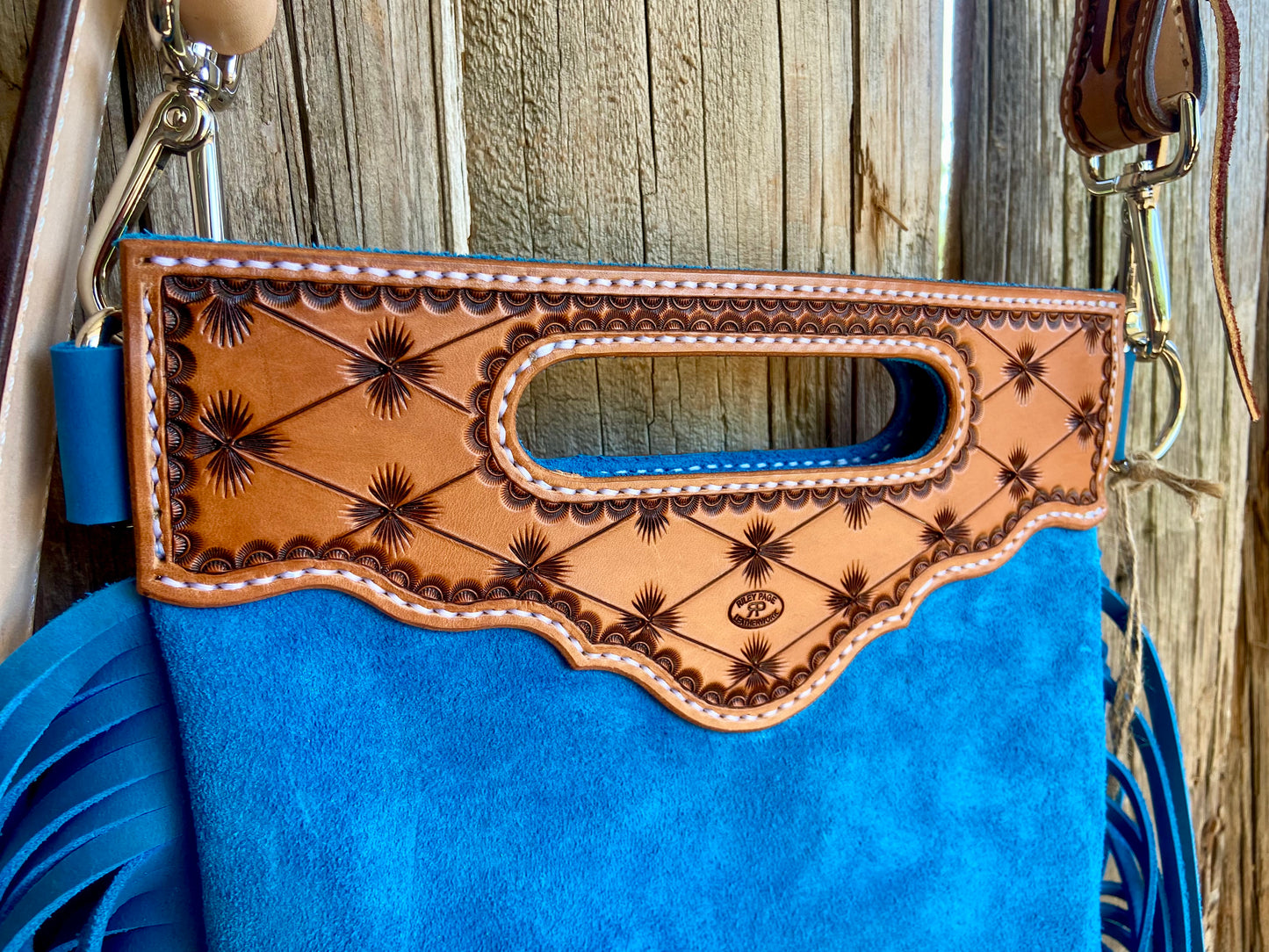 Blue Fringe Crossbody Bag