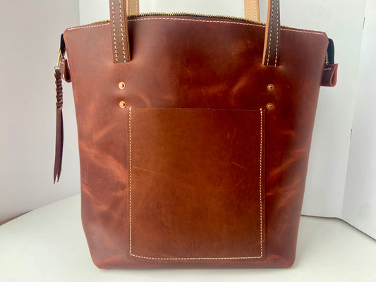 Cabernet Leather Tote Bag
